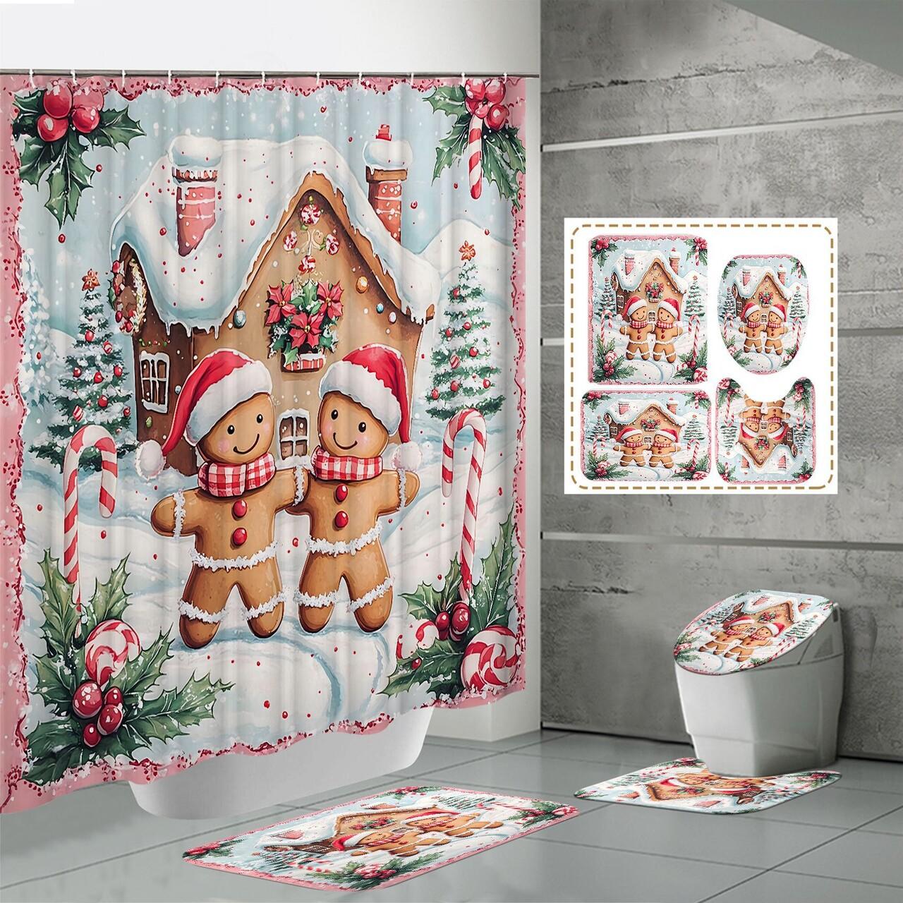 Festive Christmas Bath Curtain - Waterproof Anti-Mold Shower Curtain, Holiday Snowflake Design FULL4pcs
Festive Christmas Bath Curtain - Waterproof Anti-Mold Shower Curtain, Holiday Snowflake Design FULL4pcs