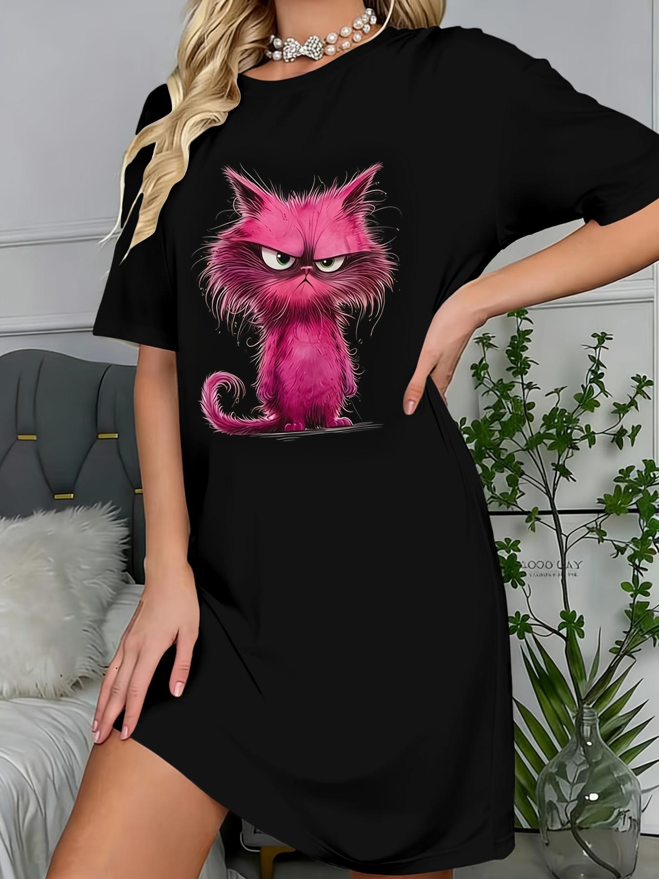 New Women s Dress Pajamas. Casual Sleep Dress with Angry Cat Print. Short Sleeves and Round Neck. Cat Pattern. Loose Fit. Skin-Friendly and Soft. Idea S дубильна кора
New Women s Dress Pajamas. Casual Sleep Dress with Angry Cat Print. Short Sleeves and Round Neck. Cat Pattern. Loose Fit. Skin-Friendly and Soft. Idea S дубильна кора