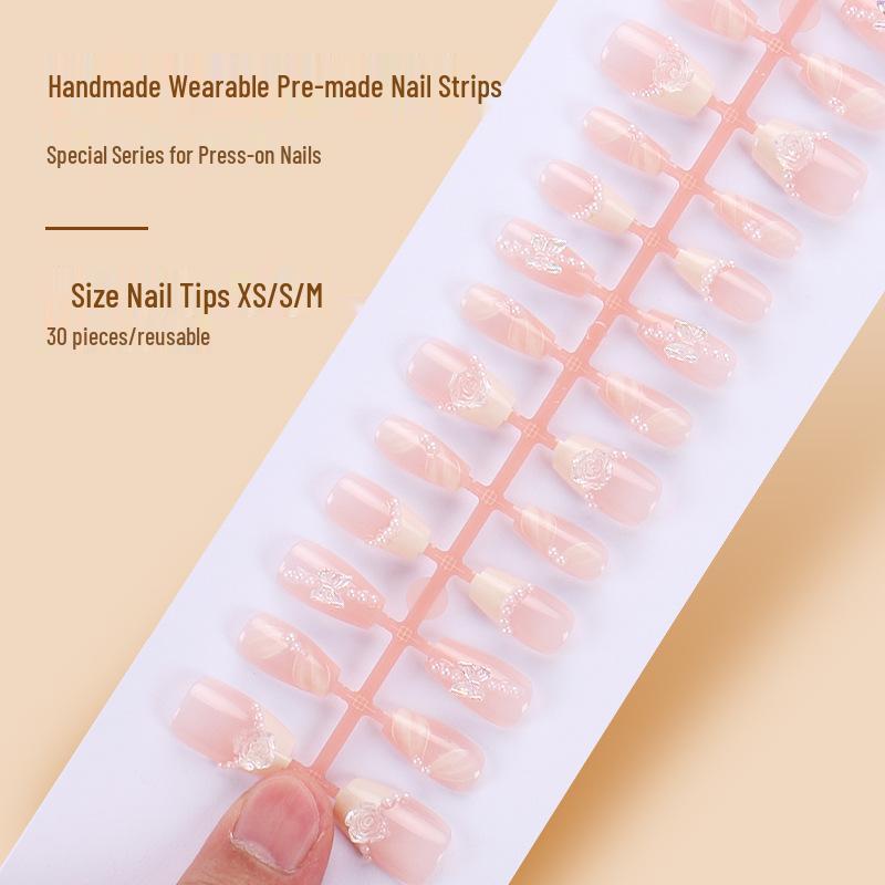 French Sweet Style Camellia Butterfly Pearl Nail Art Patches - Removable Pre-made Wearable Nail Strips Glue Style
French Sweet Style Camellia Butterfly Pearl Nail Art Patches - Removable Pre-made Wearable Nail Strips Glue Style