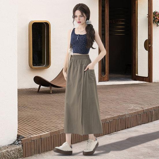 Women Cargo Pants Elastic High Waist Wide-Leg Skirt Pants with Pockets Solid Color Summer Thin S темно-сірий
Women Cargo Pants Elastic High Waist Wide-Leg Skirt Pants with Pockets Solid Color Summer Thin S темно-сірий