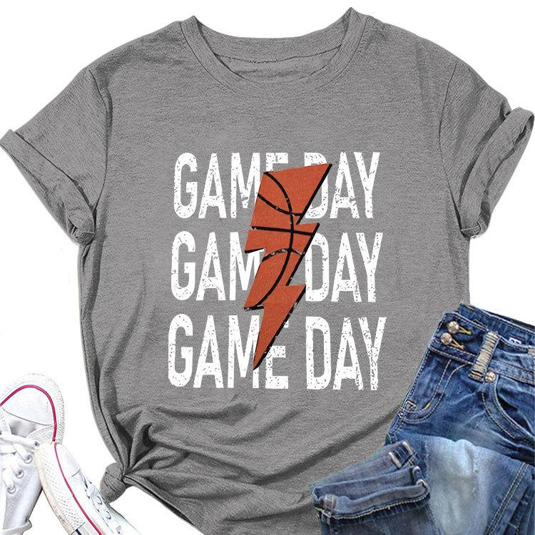 Summer new game day basketball flash print short sleeve Tshirt loose casual crewneck top 4XL
Summer new game day basketball flash print short sleeve Tshirt loose casual crewneck top 4XL