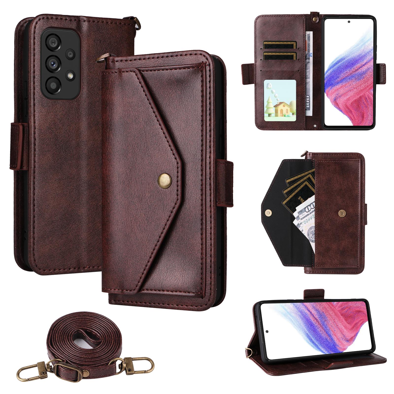 Кожаный чехол для Samsung Galaxy A53 5G с магнитной застежкой, кошельком-подставкой и ремешком через плечо Brown
Кожаный чехол для Samsung Galaxy A53 5G с магнитной застежкой, кошельком-подставкой и ремешком через плечо Brown