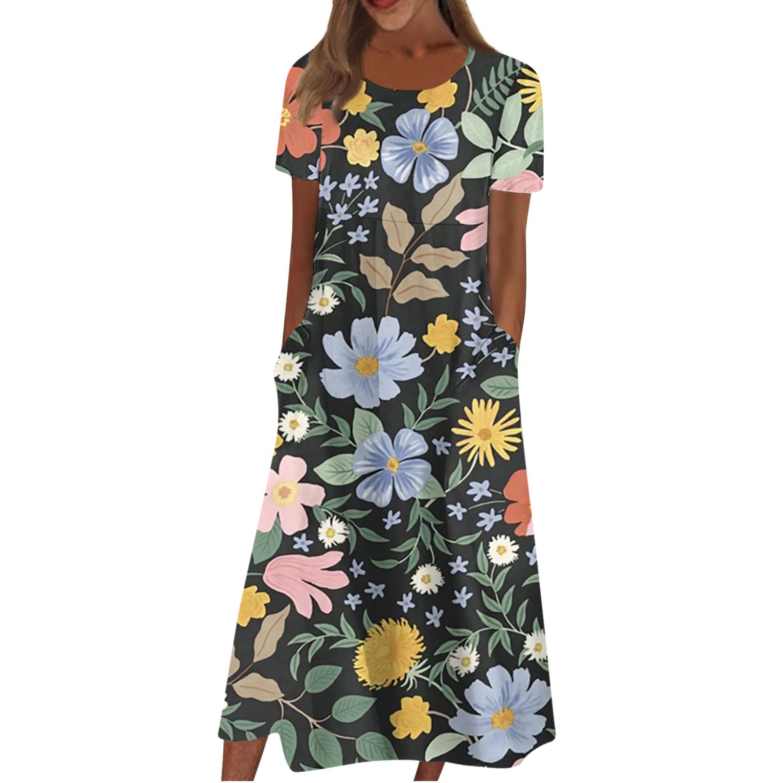 Women s Casual Dresses Printed Dresses Summer Dresses Printed Pleated Round Neck Midi Dresses Basic Classic Outdoor Daily Short Sleeve Loose Dresses XXL чорний
Women s Casual Dresses Printed Dresses Summer Dresses Printed Pleated Round Neck Midi Dresses Basic Classic Outdoor Daily Short Sleeve Loose Dresses XXL чорний