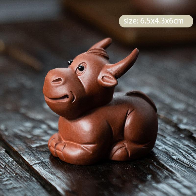 Yixing Purple Clay Tea Pet Cute Cattle Statue Decors Handmade Tea Figurine Sculpture Ornaments Chinese Tea Set Accessories
Yixing Purple Clay Tea Pet Cute Cattle Statue Decors Handmade Tea Figurine Sculpture Ornaments Chinese Tea Set Accessories