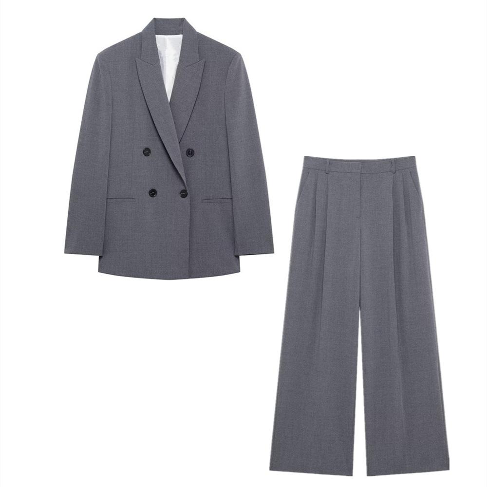 Spring 2025 Women s Double-Breasted Blazer with Shoulder Pads & Pleated Wide-Leg Pants Set M
Spring 2025 Women s Double-Breasted Blazer with Shoulder Pads & Pleated Wide-Leg Pants Set M