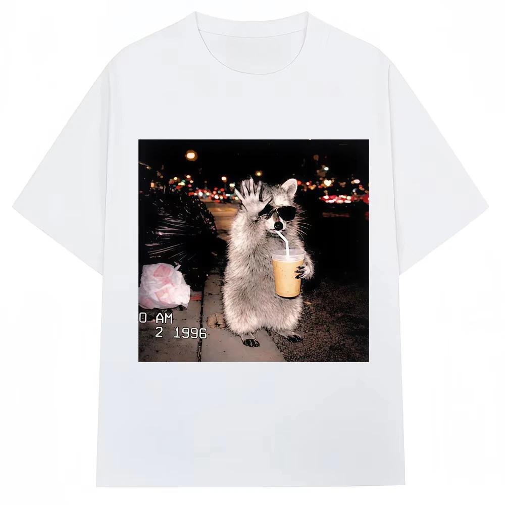 Raccoon Drinking Iced Coffee Funny Meme Print T Shirt Men Women Humor Animal T-shirts Pure Cotton Casual T-shirt 3XL
Raccoon Drinking Iced Coffee Funny Meme Print T Shirt Men Women Humor Animal T-shirts Pure Cotton Casual T-shirt 3XL