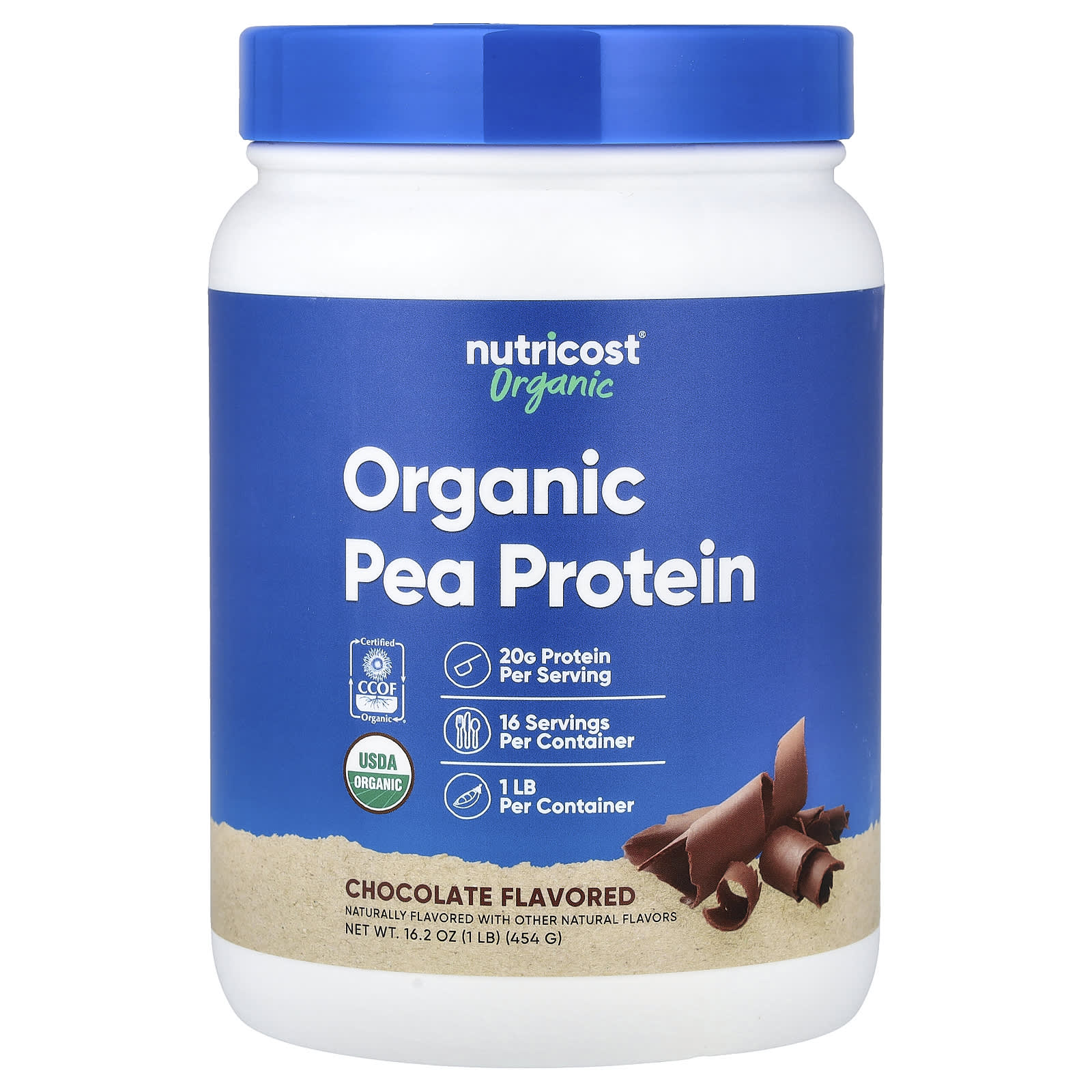 Nutricost, Organic Pea Protein, Chocolate, 1 lb (454 g)
Nutricost, Organic Pea Protein, Chocolate, 1 lb (454 g)