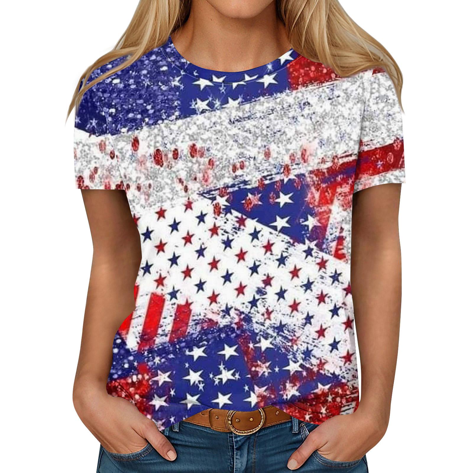 Женская модная повседневная футболка с круглым вырезом и коротким рукавом с принтом ко Дню независимости XL белый
Женская модная повседневная футболка с круглым вырезом и коротким рукавом с принтом ко Дню независимости XL белый