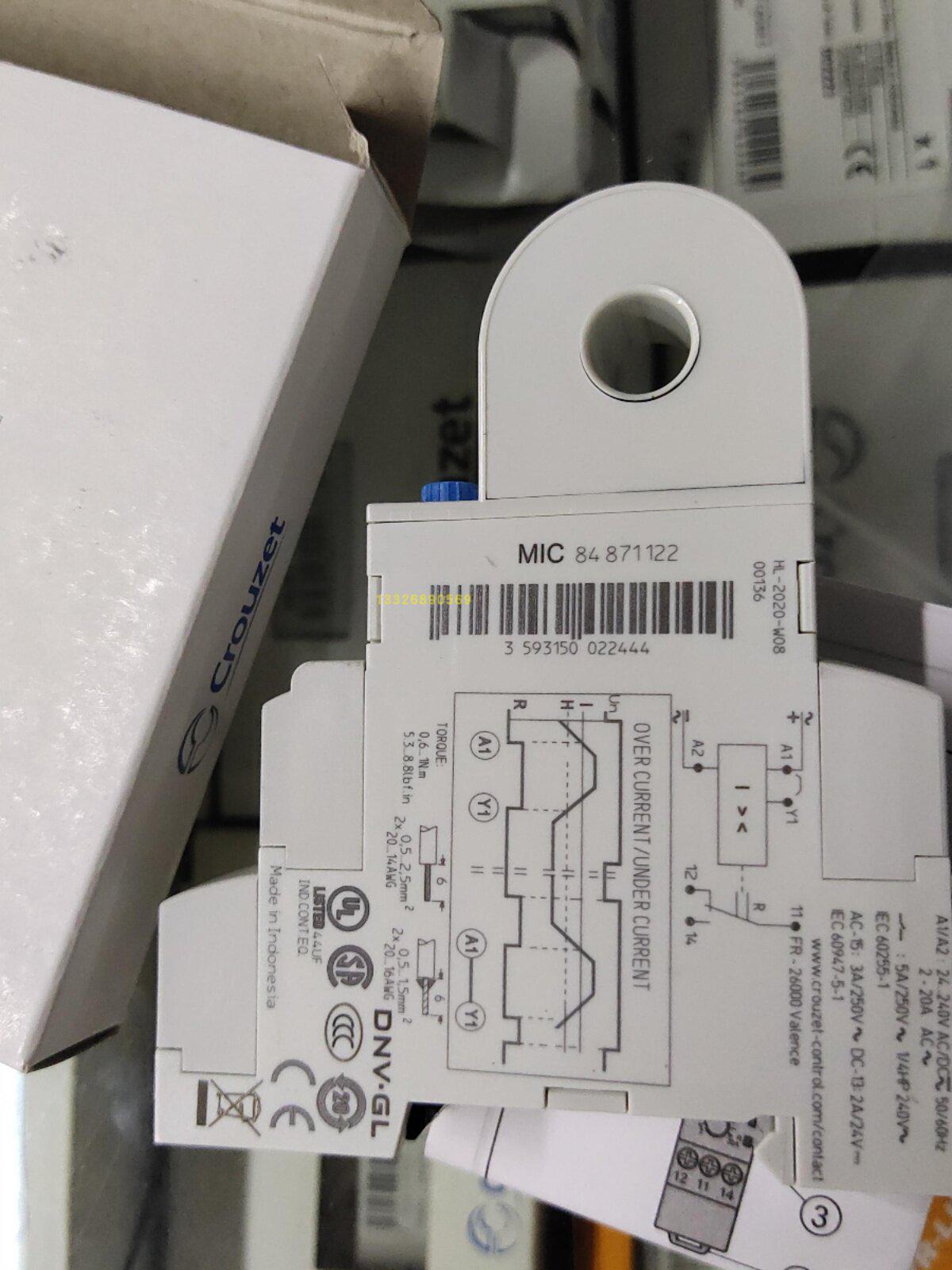 Brand New Crouzet MIC Current Control Relay 84871122 - Genuine Product, In Stock Guaranteed Model 84873025
Brand New Crouzet MIC Current Control Relay 84871122 - Genuine Product, In Stock Guaranteed Model 84873025