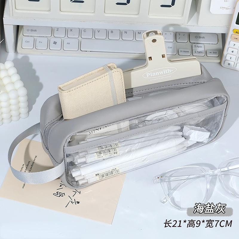 Clear Large Capacity Cosmetic Bags Brushes Lipstick Eyebrow Pencil Holder Makeup Organizer Student PU Waterproof Stationery Bags сірий колір
Clear Large Capacity Cosmetic Bags Brushes Lipstick Eyebrow Pencil Holder Makeup Organizer Student PU Waterproof Stationery Bags сірий колір