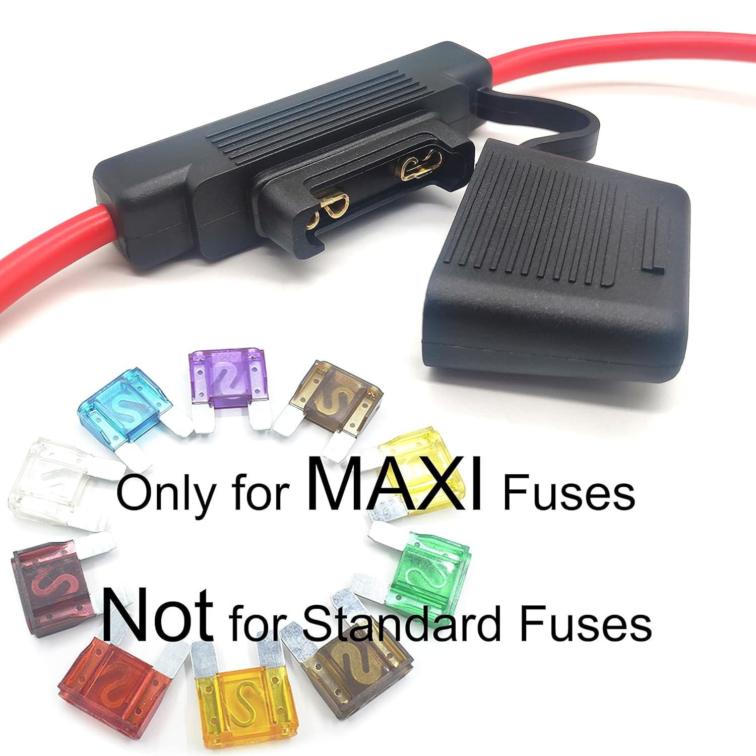 VANTRONIK Waterproof Maxi Inline Fuse Holder 8 Gauge AWG Wire 15.8 Inches Long, Fit for Blade Big Fuse in Vehicle/Boat/RV/Tractor Up to 100A DC,
VANTRONIK Waterproof Maxi Inline Fuse Holder 8 Gauge AWG Wire 15.8 Inches Long, Fit for Blade Big Fuse in Vehicle/Boat/RV/Tractor Up to 100A DC,