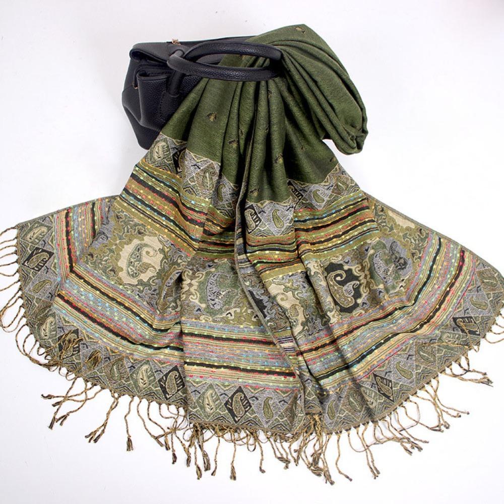 with Tassel Cashew Jacquard Scarf Soft Fringed Scarves Retro Print Headscarf зелений
with Tassel Cashew Jacquard Scarf Soft Fringed Scarves Retro Print Headscarf зелений