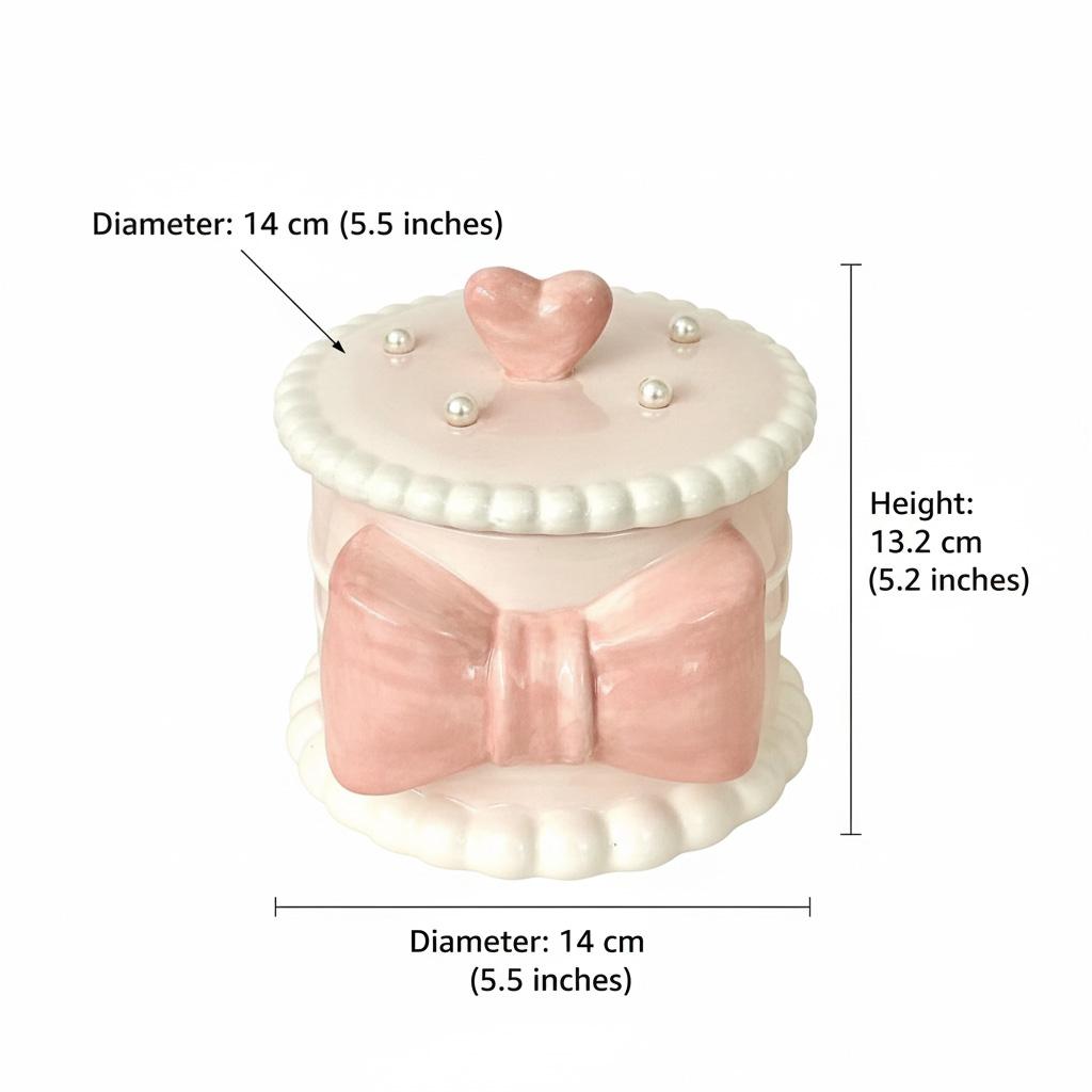 Cute Pink Ceramic Jewelry Box with Bow Kawaii Trinket Jar with Lid Ring Holder Organizer Romantic Gift for Girls Home Decor рожевий
Cute Pink Ceramic Jewelry Box with Bow Kawaii Trinket Jar with Lid Ring Holder Organizer Romantic Gift for Girls Home Decor рожевий