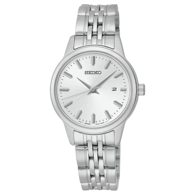 SEIKO 50 meters waterproof Quartz Steel Strap 28.5mm women s watch silver dial SUR837
SEIKO 50 meters waterproof Quartz Steel Strap 28.5mm women s watch silver dial SUR837