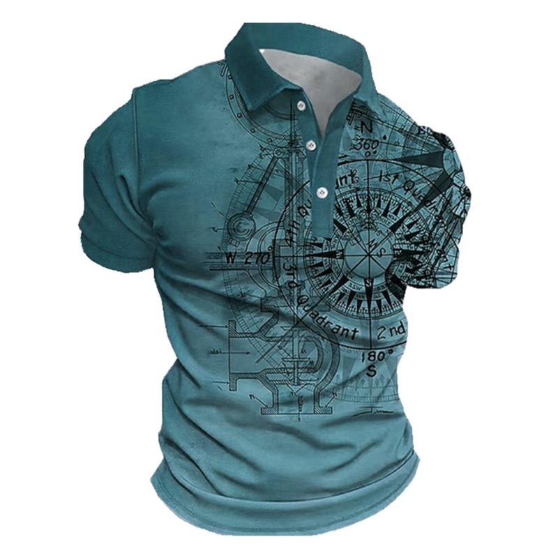 Men s Nautical Compass Print Short Sleeve Polo Shirt Casual Graphic Tee S синий
Men s Nautical Compass Print Short Sleeve Polo Shirt Casual Graphic Tee S синий