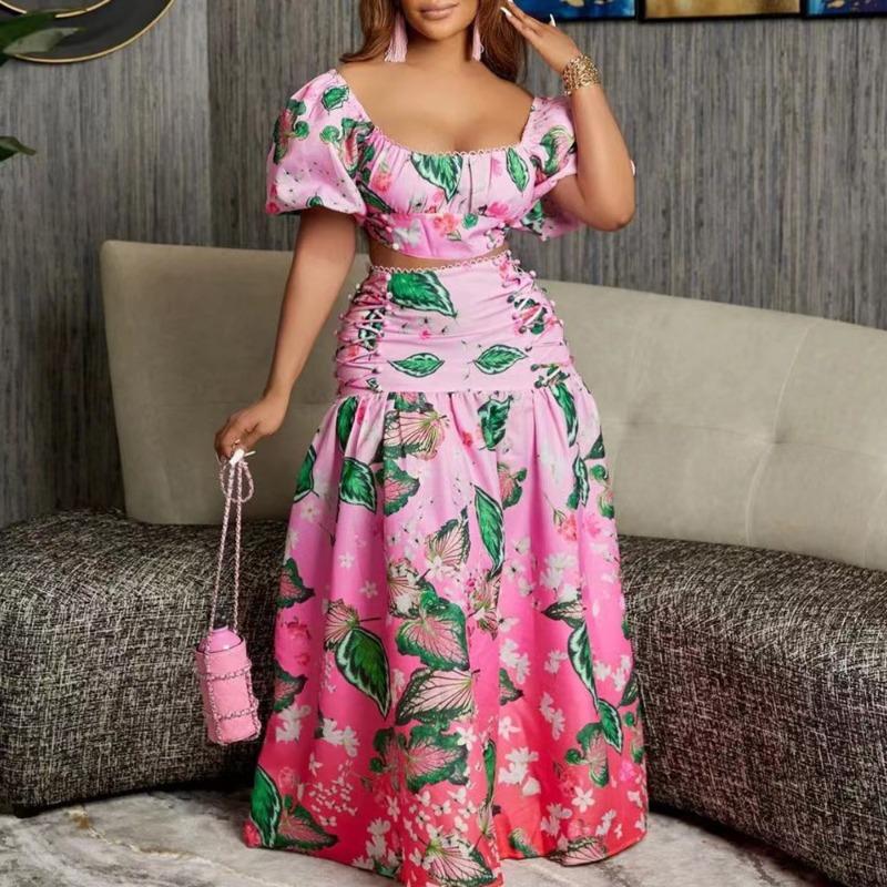 2 new women s fashion casual versatile leaves gradual change printing two sets S
2 new women s fashion casual versatile leaves gradual change printing two sets S