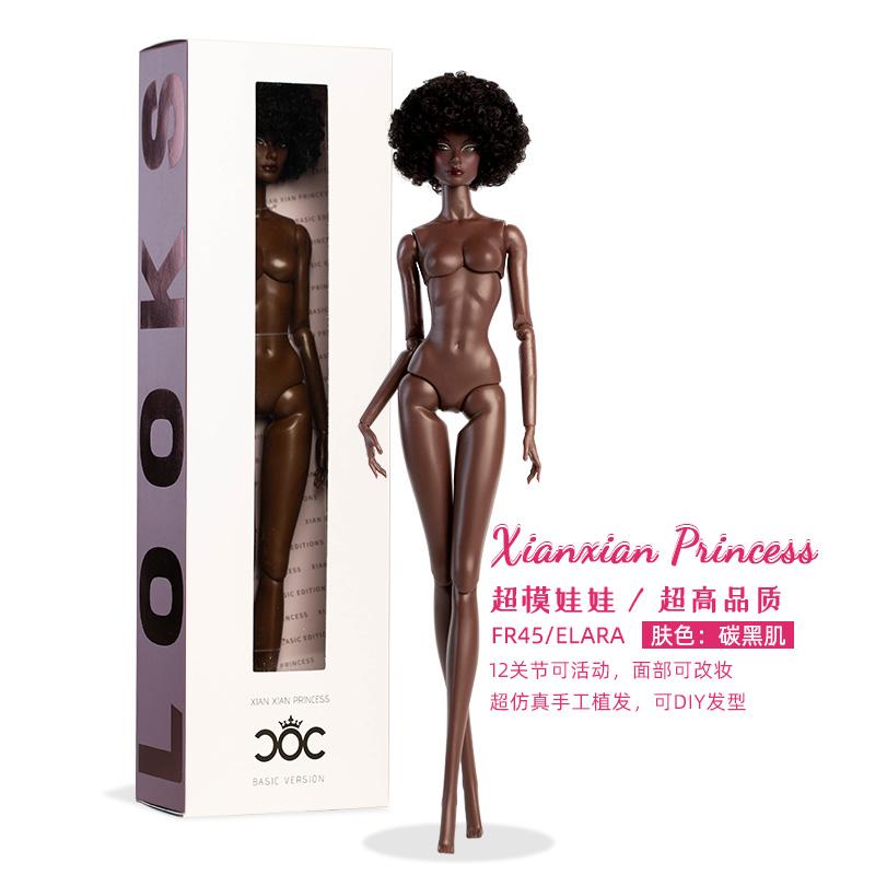 Xianxian doll 2026 / deep black skin Supermodel doll / 32cm nude doll with black hair / 12 joint movable body + head no box pack
Xianxian doll 2026 / deep black skin Supermodel doll / 32cm nude doll with black hair / 12 joint movable body + head no box pack