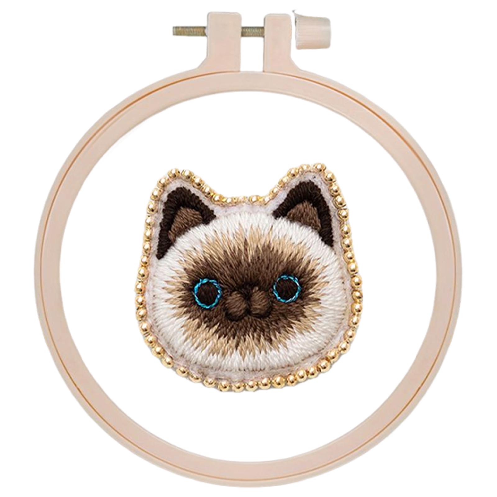 Cat Brooch DIY Embroidery Kit 3.5x3.5cm Embroidery Stitches Practice Kit with Embroidery Hoop Hand Sewing Kit for Beginners Gift
Cat Brooch DIY Embroidery Kit 3.5x3.5cm Embroidery Stitches Practice Kit with Embroidery Hoop Hand Sewing Kit for Beginners Gift