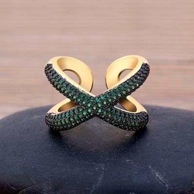 Charm Simple X Shape Cross Copper Zircon Ring Luxury CZ Stone 5 Colors High Quality Wedding Party Finger Adjustable Open Ring зелений
Charm Simple X Shape Cross Copper Zircon Ring Luxury CZ Stone 5 Colors High Quality Wedding Party Finger Adjustable Open Ring зелений