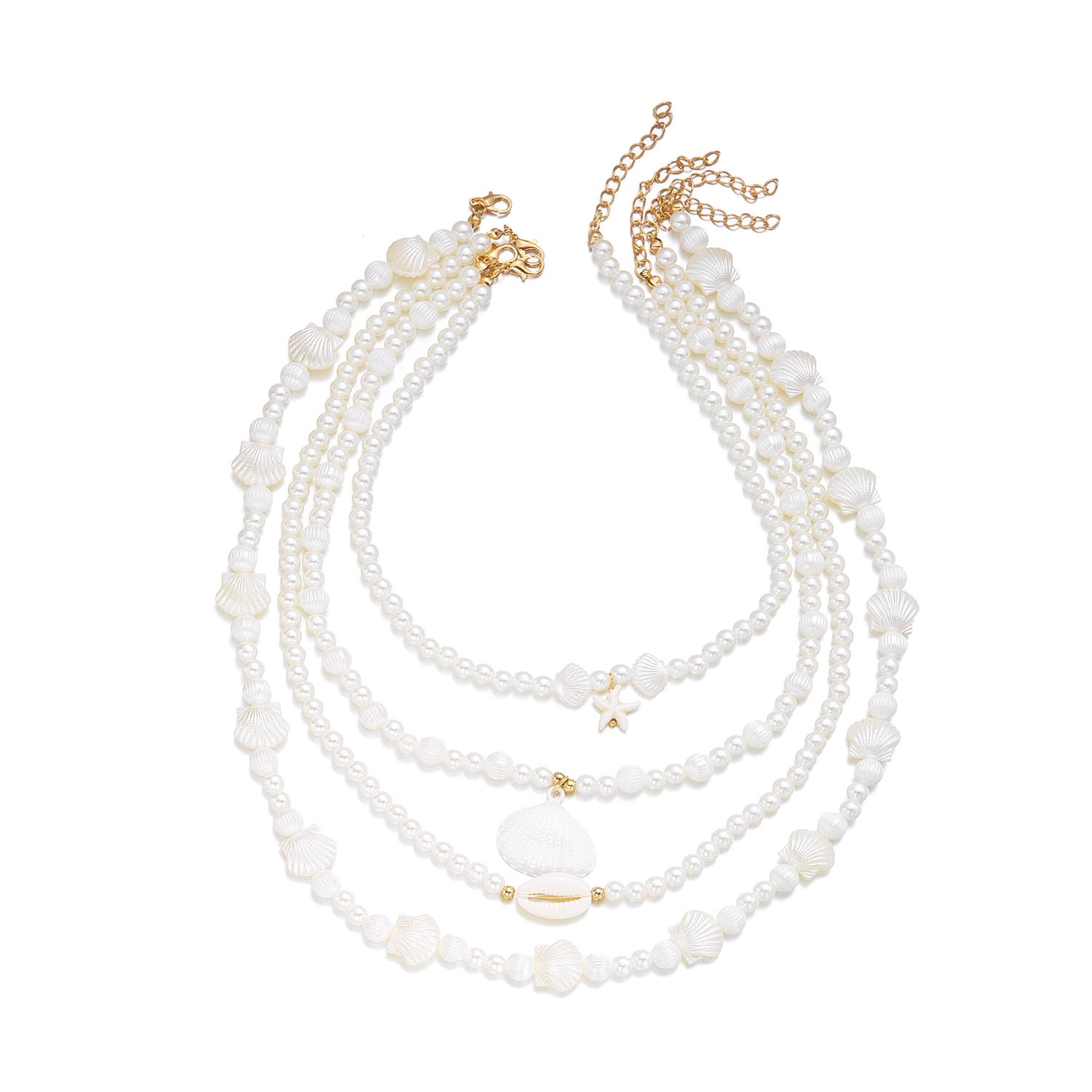 4Pcs/Set Vacation Shell Starfish Faux Pearl Necklace Summer Beach Ocean Theme Boho Layered Choker Jewelry For Women
4Pcs/Set Vacation Shell Starfish Faux Pearl Necklace Summer Beach Ocean Theme Boho Layered Choker Jewelry For Women