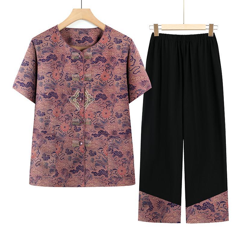 Elderly Women s Summer Two-Piece Short Sleeve Shirt Set XL (within 100 lbs)
Elderly Women s Summer Two-Piece Short Sleeve Shirt Set XL (within 100 lbs)