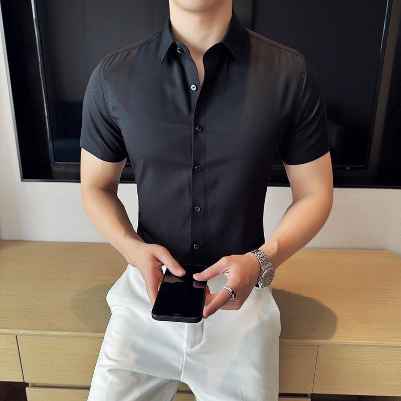 Men s Modal Business Casual Short-Sleeve Shirt, Slim Fit, Solid Color, Wrinkle-Free Ice Silk, High-End Dress Shirt Large чёрный
Men s Modal Business Casual Short-Sleeve Shirt, Slim Fit, Solid Color, Wrinkle-Free Ice Silk, High-End Dress Shirt Large чёрный