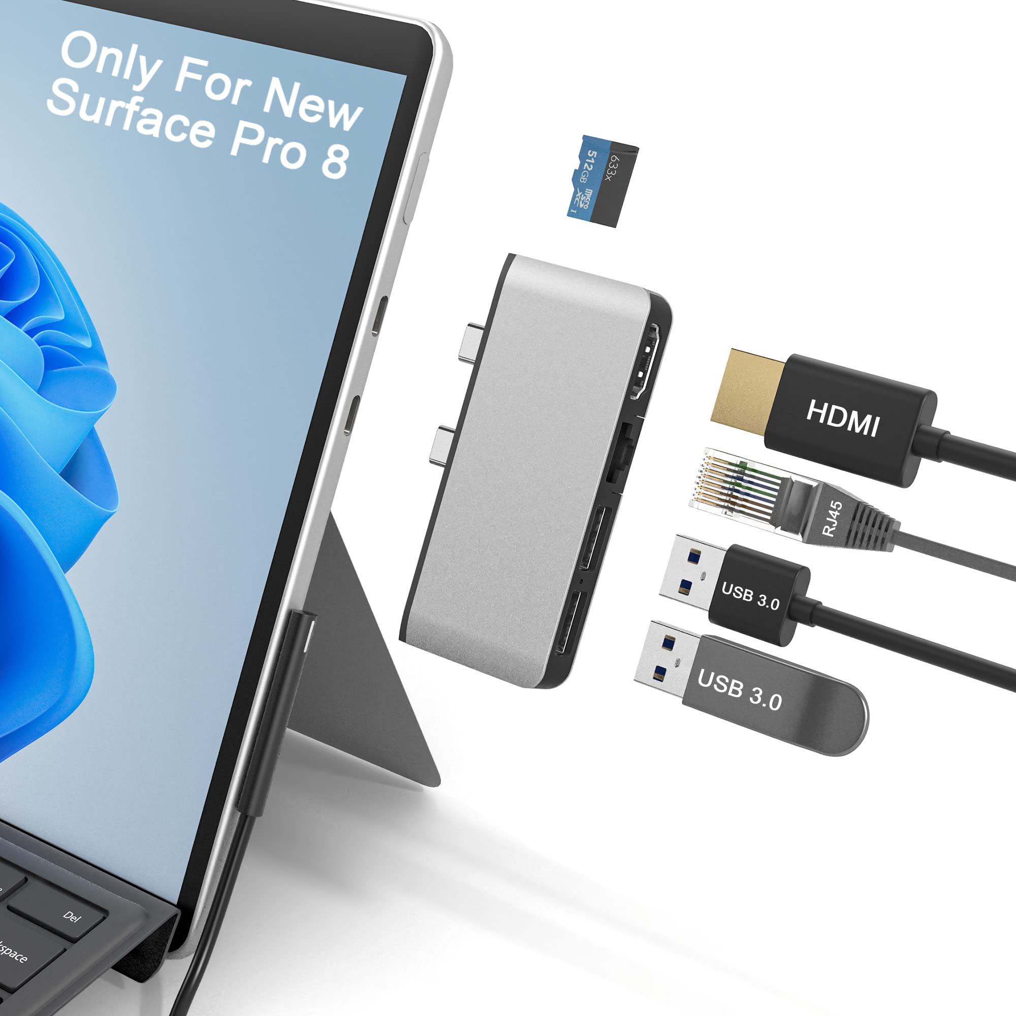 Surface Pro 8 Hub с 5 портами HDMI порт LAN сетевой порт 2 порта USB Micro Card Reader Высокоскоростная передача данных Multi 5 в 1 Алюминиевая поверхность
Surface Pro 8 Hub с 5 портами HDMI порт LAN сетевой порт 2 порта USB Micro Card Reader Высокоскоростная передача данных Multi 5 в 1 Алюминиевая поверхность