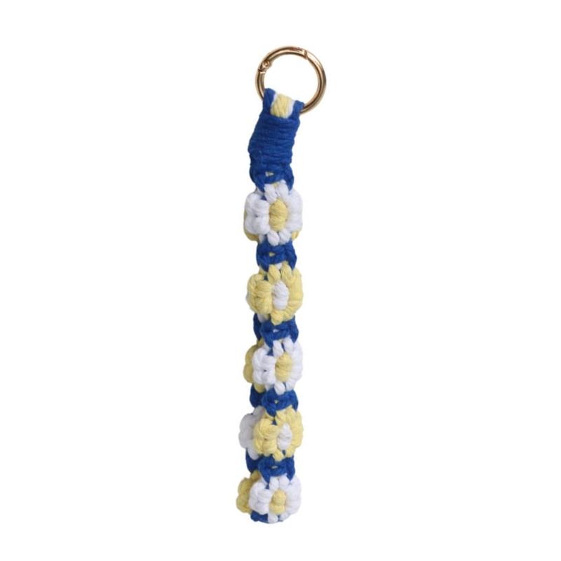 Cotton Rope Daisy Keychain Handcrafted Flower Design Wrist Chain Lanyard Handwoven Wristlet for Keys Wallets Bags
Cotton Rope Daisy Keychain Handcrafted Flower Design Wrist Chain Lanyard Handwoven Wristlet for Keys Wallets Bags