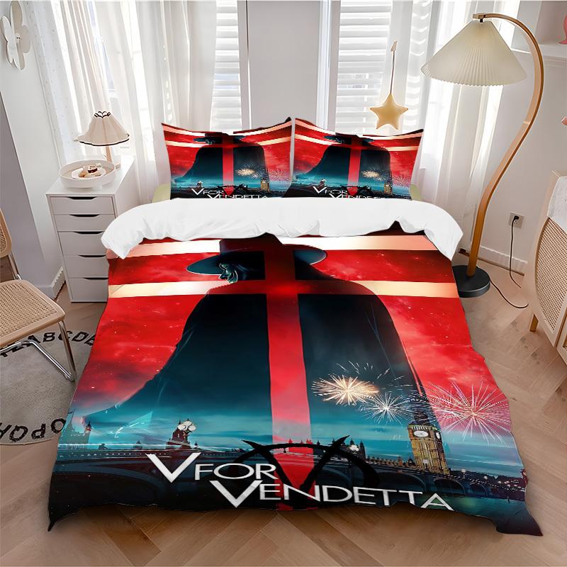 3pcs V for Vendetta Bedding Set, Soft Polyester Duvet Cover and Pillowcases Machine Washable Seasons all suitable & Guest Room Decor215 135x200cm
3pcs V for Vendetta Bedding Set, Soft Polyester Duvet Cover and Pillowcases Machine Washable Seasons all suitable & Guest Room Decor215 135x200cm