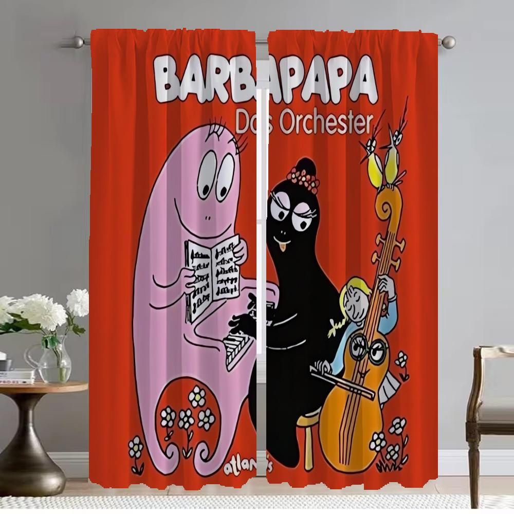 Barbapapa Разделительные затемняющие шторы для камеры Домашний интерьер Шторы 2 шт. Гостиная Шторы Тюль для спальни Шторы W50xH70cmx2pcs-CL