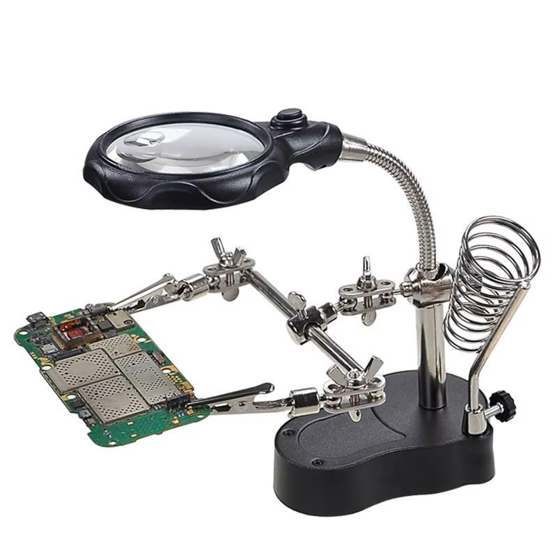 Multi-Function Repair Clamp with Ultra-Clear Magnifying Glass for Motherboards and Mobile Devices
Multi-Function Repair Clamp with Ultra-Clear Magnifying Glass for Motherboards and Mobile Devices