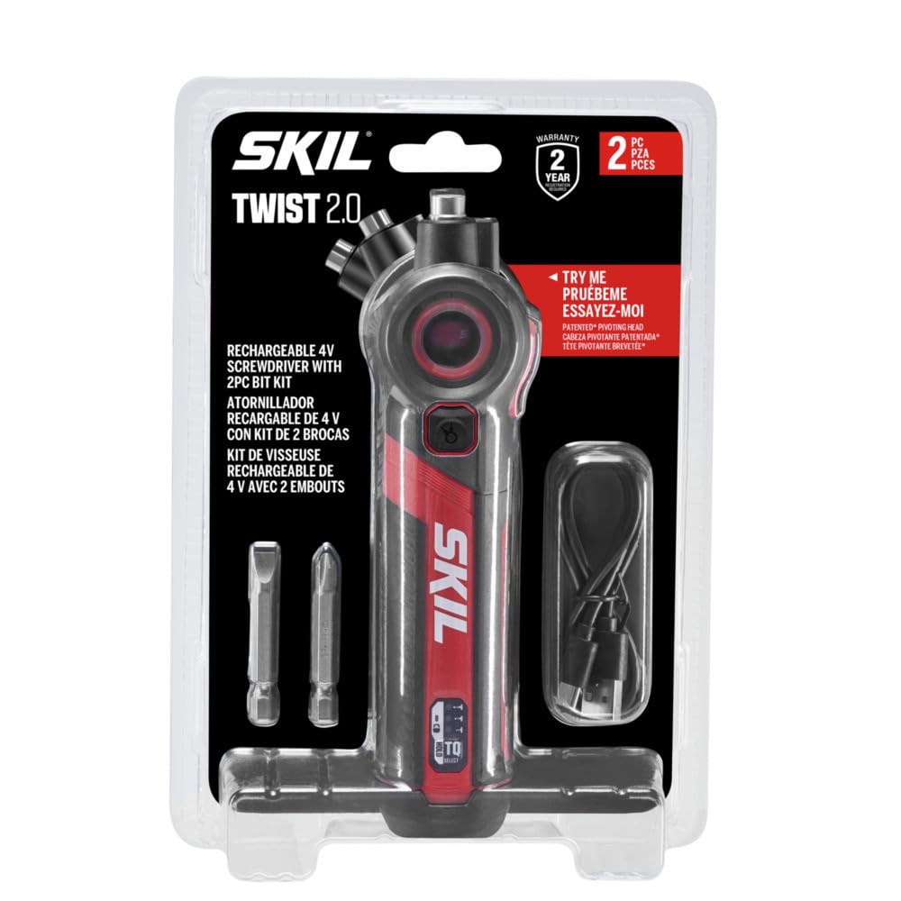 SKIL Twist аккумуляторная 4 В отвертка поворотная динамометрический кабель для зарядки 2 шт. головка бит 2.0, настройка, USB-C и набор-SD5619-01
SKIL Twist аккумуляторная 4 В отвертка поворотная динамометрический кабель для зарядки 2 шт. головка бит 2.0, настройка, USB-C и набор-SD5619-01