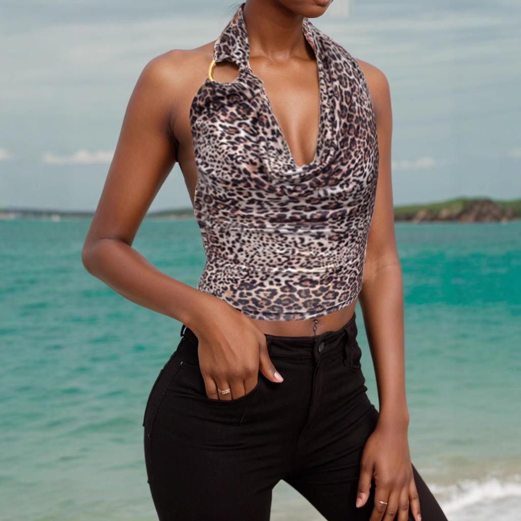 Sassy Leopard Print Cowl Neck Halter Top - 2025 Summer Fashion M цветной печати леопарда
Sassy Leopard Print Cowl Neck Halter Top - 2025 Summer Fashion M цветной печати леопарда