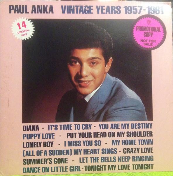 LP Record PAUL ANKA Paul Anka Vintage Years 1957 1961 SRK6043 SIRE 1977 US Pop Used
LP Record PAUL ANKA Paul Anka Vintage Years 1957 1961 SRK6043 SIRE 1977 US Pop Used