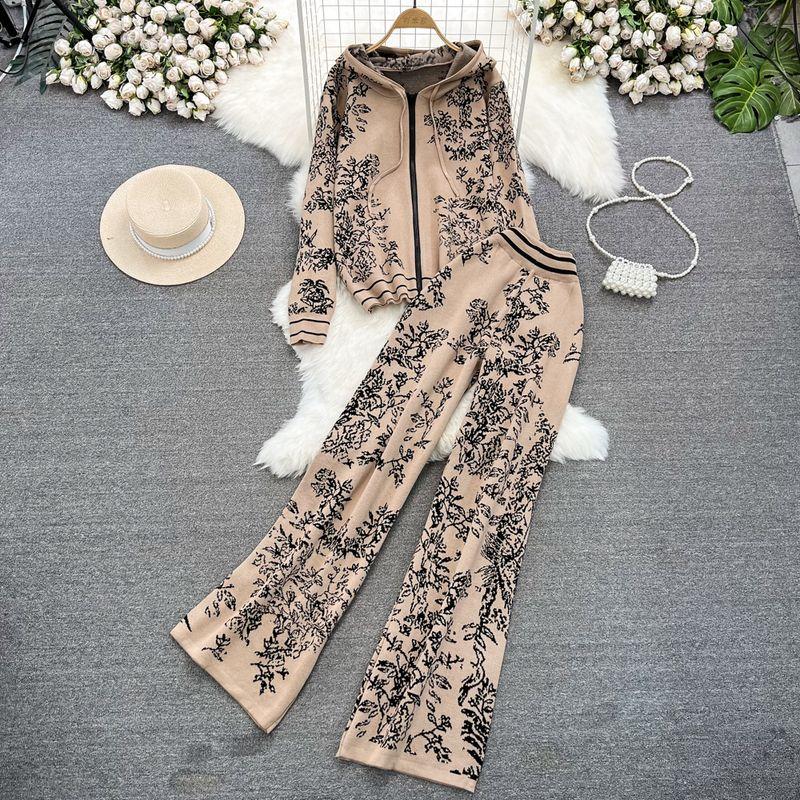 Живопись тушью Жаккардовое плетение Свитер на молнии Брюки Модный костюм Khaki One size
Живопись тушью Жаккардовое плетение Свитер на молнии Брюки Модный костюм Khaki One size