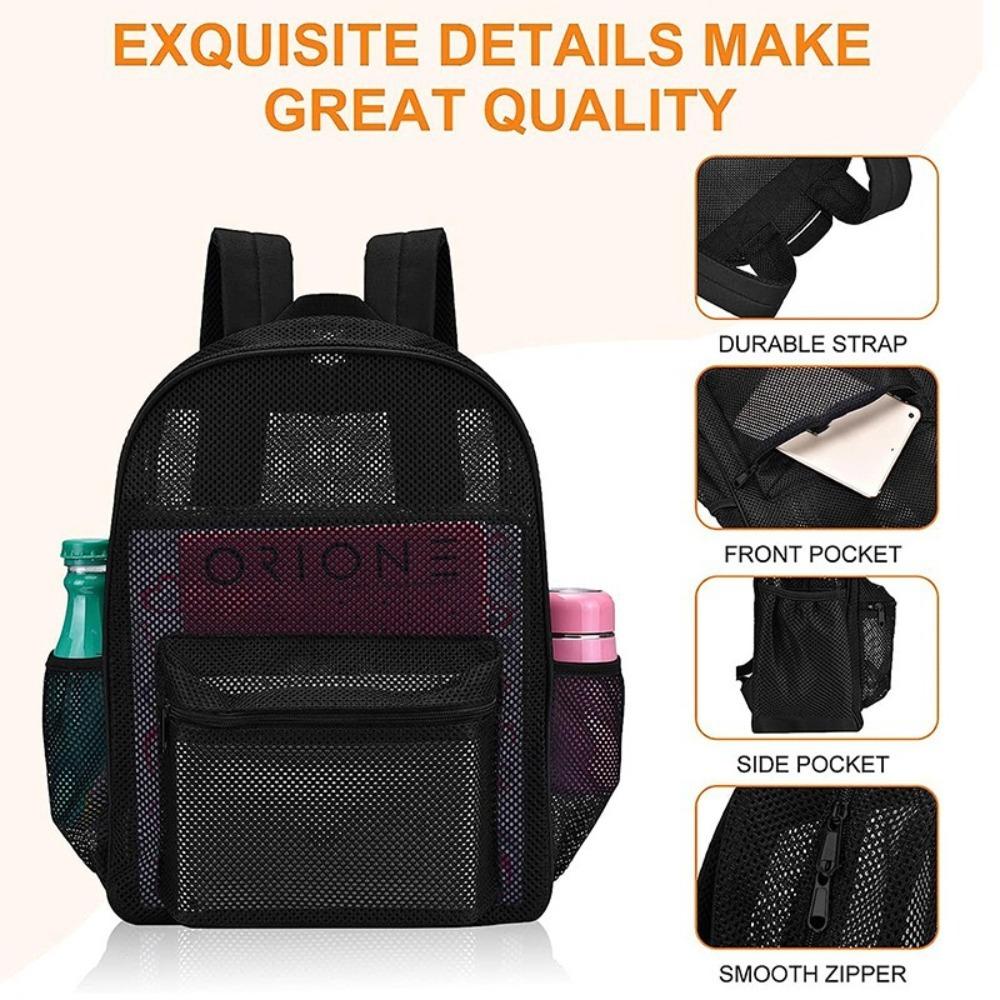 Thickened Mesh Rucksack Polyester Breathable Student Bag Portable Transparent Backpack Camping чорний
Thickened Mesh Rucksack Polyester Breathable Student Bag Portable Transparent Backpack Camping чорний