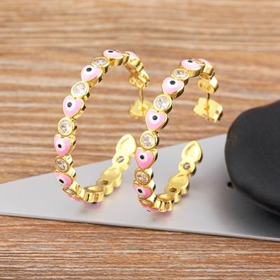 Nidin 8 Colors Light Luxury Big Circle Geometric Heart Shape Lucky Evil Eye Zircon Earrings Statement Drop Jewelry Boho Gift рожевий
Nidin 8 Colors Light Luxury Big Circle Geometric Heart Shape Lucky Evil Eye Zircon Earrings Statement Drop Jewelry Boho Gift рожевий