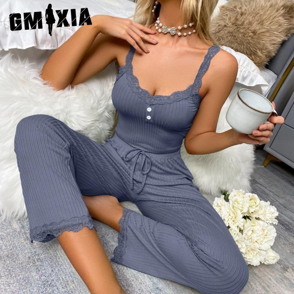 GMXIA Casual Pyjamas Women s Lace Lace Camisole Trousers Sexy Hottie Homewear Two-piece Set XL
GMXIA Casual Pyjamas Women s Lace Lace Camisole Trousers Sexy Hottie Homewear Two-piece Set XL