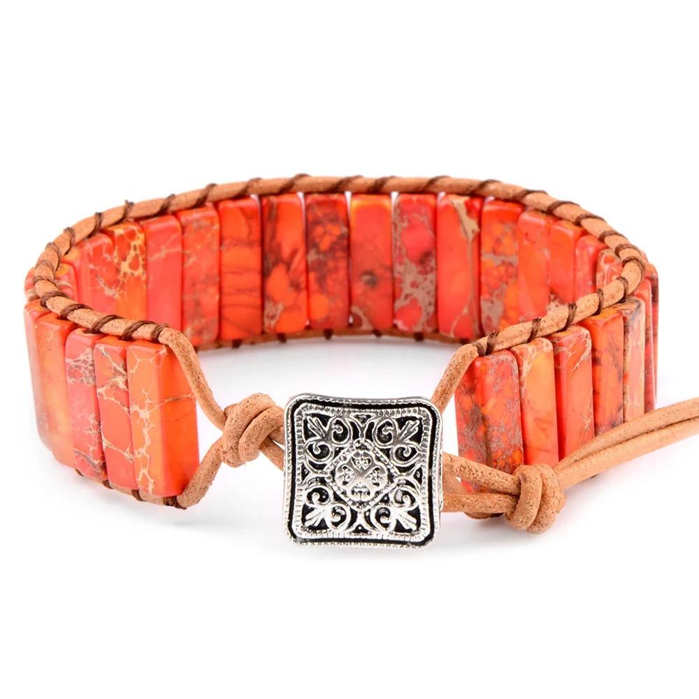 High Quality Multicolor Bracelet Natural Stone Gem Leather Tibetan Gypsy Adjustable Bead Wrap Bracelet Jewelry Collection помаранчевий
High Quality Multicolor Bracelet Natural Stone Gem Leather Tibetan Gypsy Adjustable Bead Wrap Bracelet Jewelry Collection помаранчевий