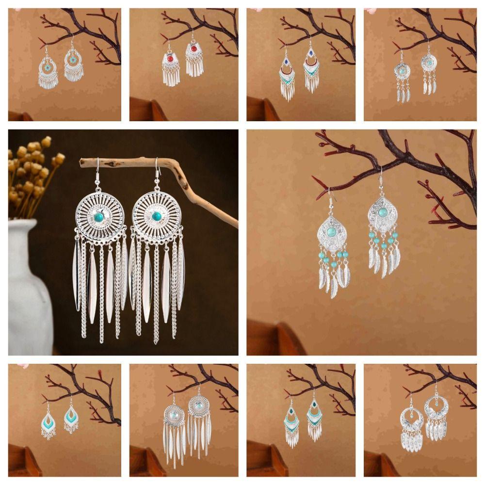 Silver Ethnic Style Dangle Earring Wedding Earrings Bohemia Drop Earring Jewelry Accessories H
Silver Ethnic Style Dangle Earring Wedding Earrings Bohemia Drop Earring Jewelry Accessories H