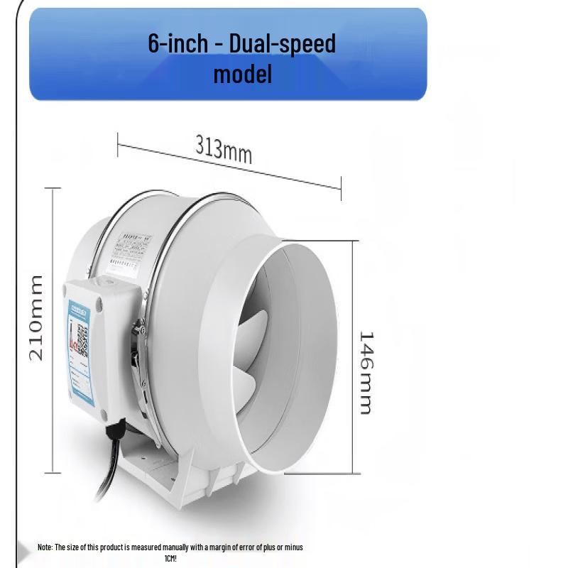 OLOEY 6-inch Dual-Speed Oblique Flow Exhaust Fan
OLOEY 6-inch Dual-Speed Oblique Flow Exhaust Fan