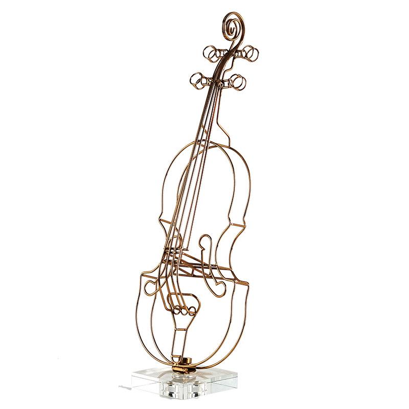 Простая скрипка Металлическая линия Украшения Отель Клуб Музыка Ресторан Бар Модель Комната Свет Роскошный музыкальный инструмент Мягкое украшение