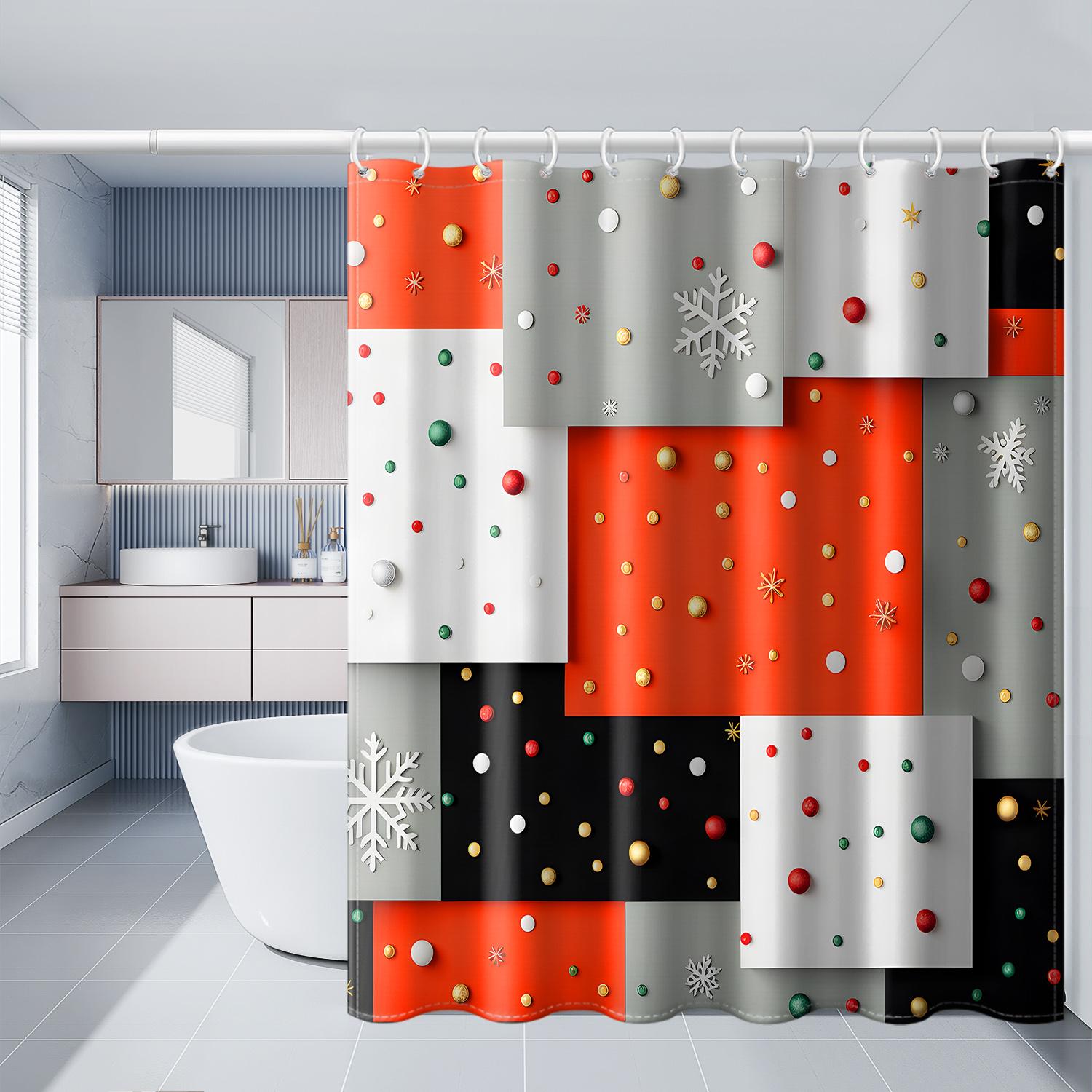 1 Piece Of Colorful Geometric Grid Christmas Tree Reindeer Shower Curtain With Plastic Hook, Cartoon Christmas Printed Bathroom W60H190(CM)-1 Pcs
1 Piece Of Colorful Geometric Grid Christmas Tree Reindeer Shower Curtain With Plastic Hook, Cartoon Christmas Printed Bathroom W60H190(CM)-1 Pcs