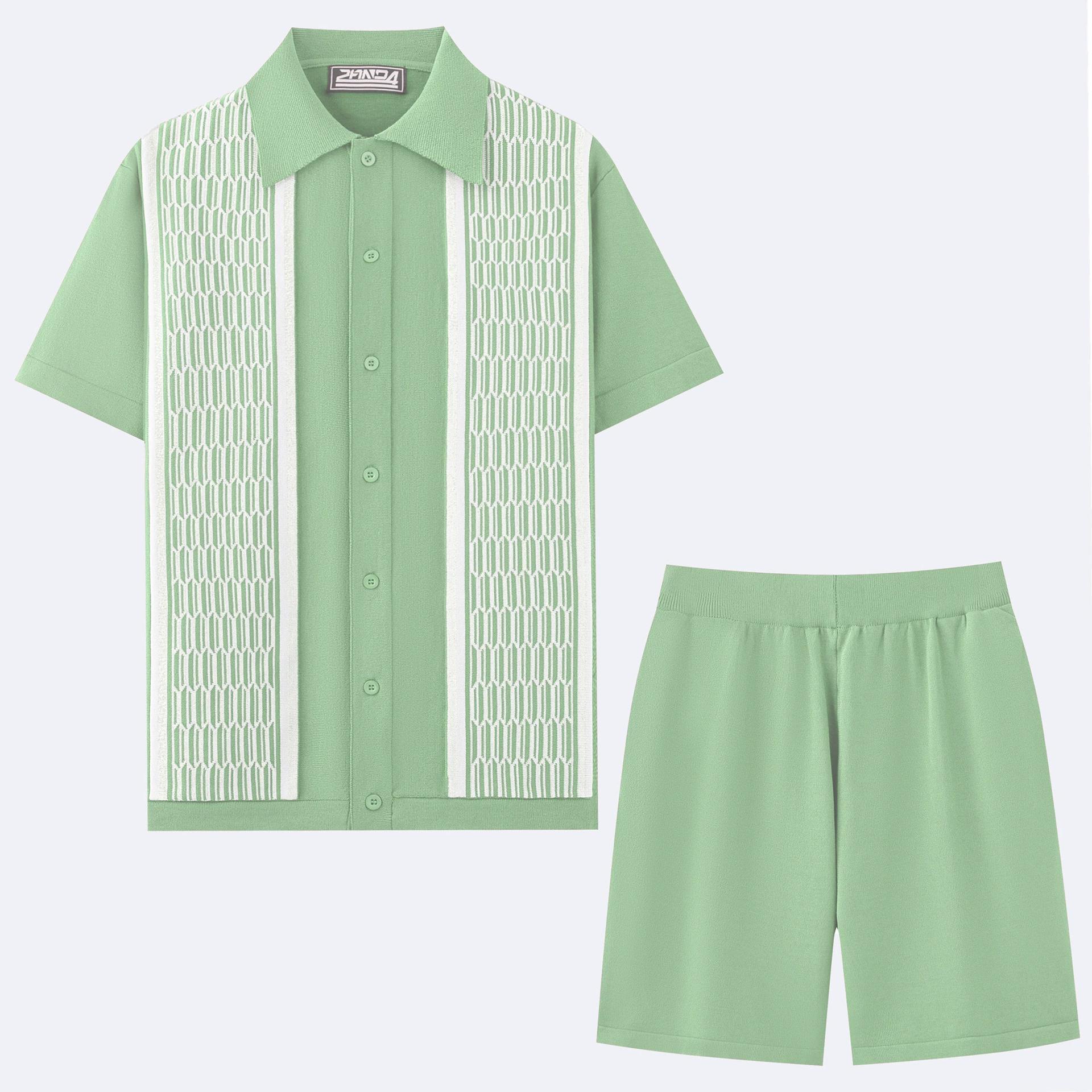 Мужской летний повседневный крутой деловой костюм джентльмен с коротким рукавом джерси + шорты комплект из двух предметов XS светло-зеленый
Мужской летний повседневный крутой деловой костюм джентльмен с коротким рукавом джерси + шорты комплект из двух предметов XS светло-зеленый