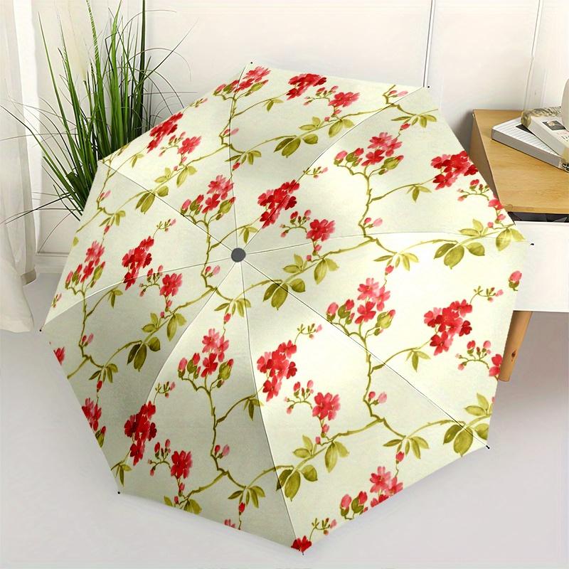 Vintage Floral Wallpaper, Pink Flowers on Cream BackgroundUmbrella, Cute Umbrella with Cute Design, Portable 3-Fold Compact Umbrella for Men & Women,
Vintage Floral Wallpaper, Pink Flowers on Cream BackgroundUmbrella, Cute Umbrella with Cute Design, Portable 3-Fold Compact Umbrella for Men & Women,