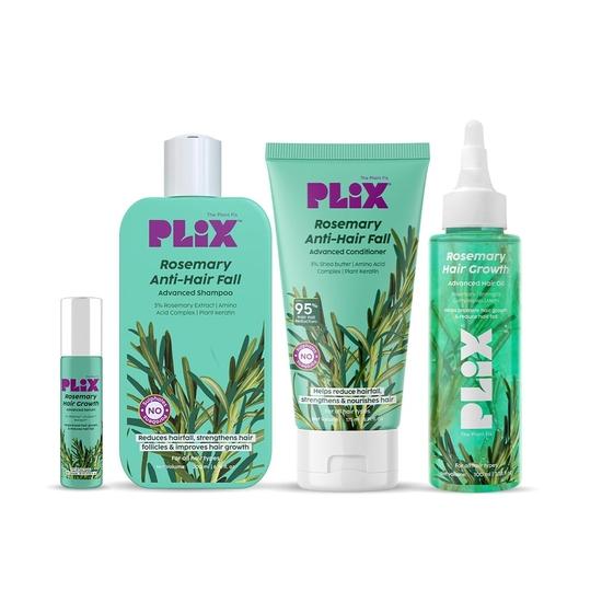 PLIX – THE PLANT FIX Rosemary Anti Hairfall Advanced Kit | Сыворотка с шариком (10мл) +Шампунь (200мл) + Кондиционер (175ml) + Масло (100мл)
PLIX – THE PLANT FIX Rosemary Anti Hairfall Advanced Kit | Сыворотка с шариком (10мл) +Шампунь (200мл) + Кондиционер (175ml) + Масло (100мл)