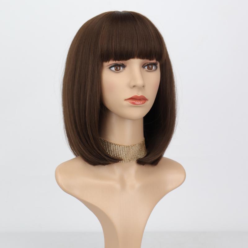 MISS WIG Женский короткий прямой коричневый парик Боб с челкой Синтетическое волокно длиной до плеч Натуральный коричневый парик для повседневного ношения
MISS WIG Женский короткий прямой коричневый парик Боб с челкой Синтетическое волокно длиной до плеч Натуральный коричневый парик для повседневного ношения