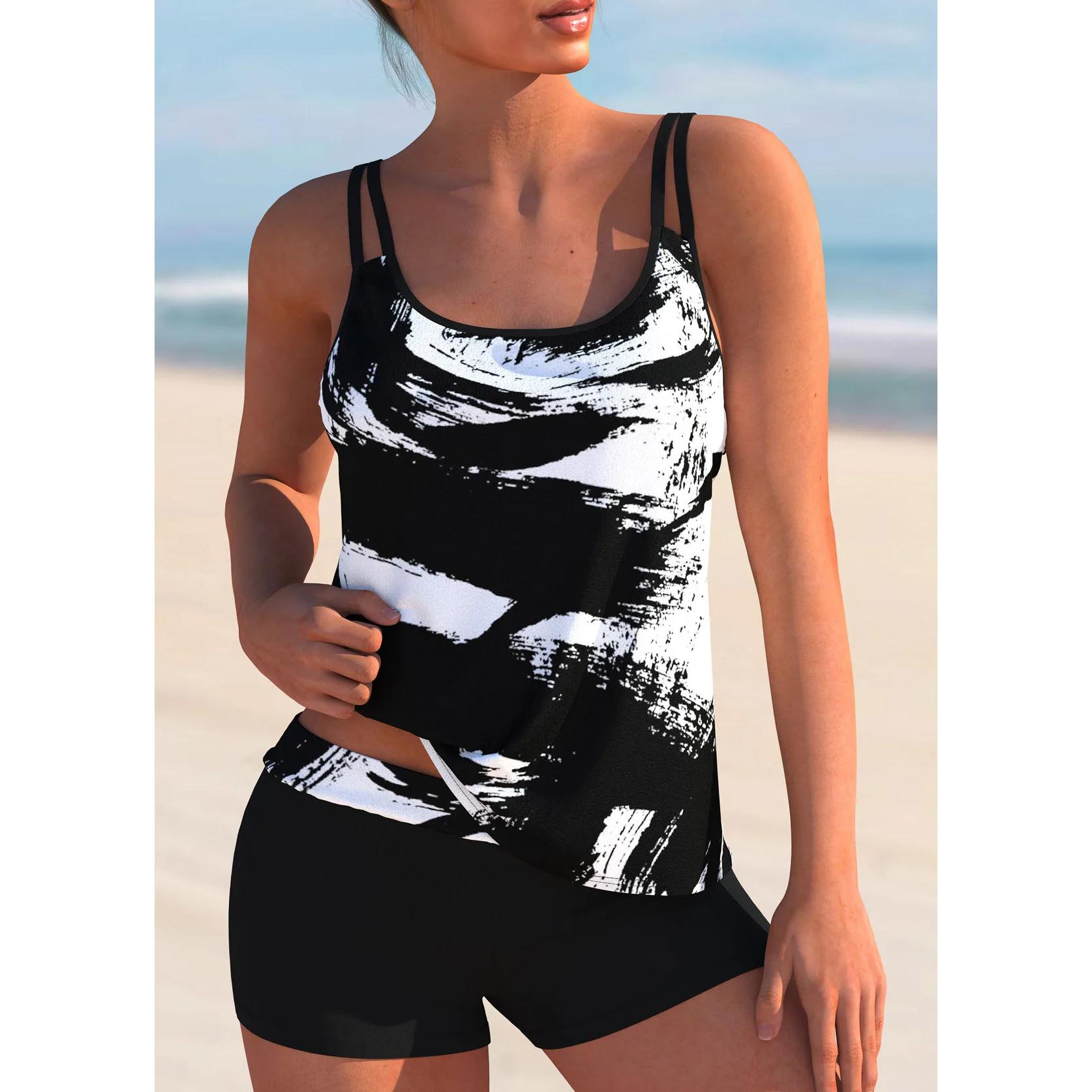 Summer Women s Swimsuit Tank Top Swimsuit 2-piece Set with Black and White Graffiti Print Sexy Holiday Beach Outfit S-6XL S
Summer Women s Swimsuit Tank Top Swimsuit 2-piece Set with Black and White Graffiti Print Sexy Holiday Beach Outfit S-6XL S