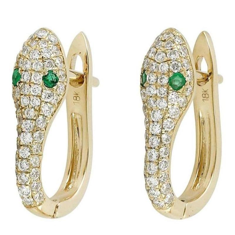 Best-Selling Zodiac Snake Earrings, Inlaid Rhinestones, Snake Head, Green Zircon Eyerings, Exquisite Jewelry Women
Best-Selling Zodiac Snake Earrings, Inlaid Rhinestones, Snake Head, Green Zircon Eyerings, Exquisite Jewelry Women