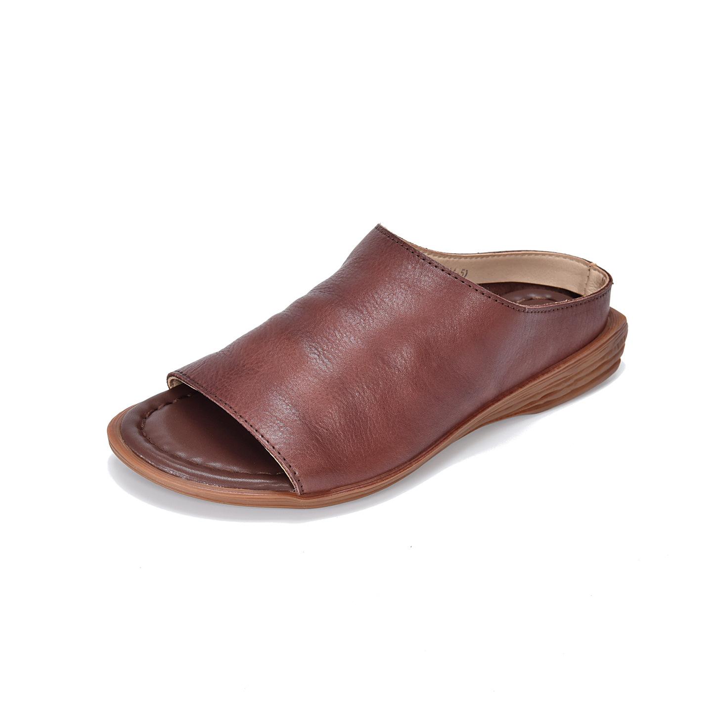 Johnature Genuine Leather Outdoor Peep Toed Flat Slippers Retro Soft Cowhide Versatile Women s Slides 40 кавовий
Johnature Genuine Leather Outdoor Peep Toed Flat Slippers Retro Soft Cowhide Versatile Women s Slides 40 кавовий